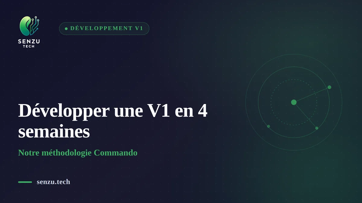 Développer une V1 en 4 semaines : méthodologie Commando
